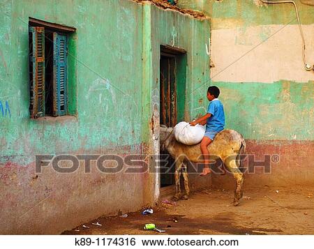 Stock Photograph - Gezir El Dahab Island. Rural Cairo. Egypt. Fotosearch