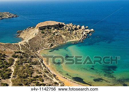 Ghajn Tuffieha Bay, Aerial View, Malta Island, Republic of Malta View Large Photo Image Stock Photograph - Ghajn Tuffieha Bay, Aerial View, Malta Island, Republic of Malta. Fotosearch