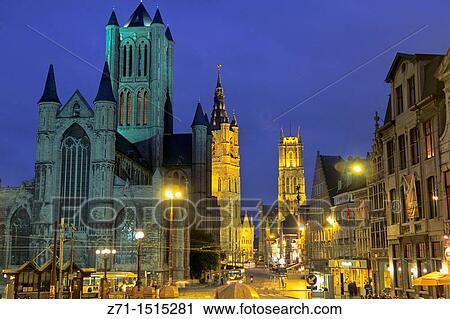 Ghent skyline, Belgium View Large Photo Image Stock Image - Ghent skyline, Belgium. Fotosearch
