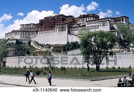 Giant fortress in the red mountain, Marpo ri or Potala palace, Budala gong Lhasa, Tibet View Large Photo Image Stock Image - Giant fortress in the red mountain, Marpo ri or Potala palace, Budala gong Lhasa, Tibet. Fotosearch