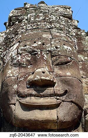 Giant Stone Faces of Bayon on the Temple Compund of Angkor, Cambodia View Large Photo Image Stock Photo - Giant Stone Faces of Bayon on the Temple Compund of Angkor, Cambodia. Fotosearch