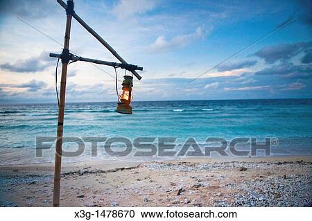 Stock Image - Gili Trawangan is the largest of the Gili islands. This chain is one a few hours trip away from the touristy area of Kuta and a popular destination for travelers. Indonesia. Fotosearch