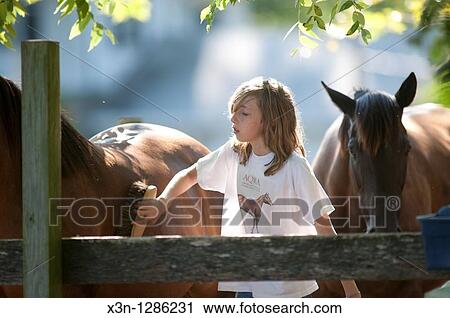 Girl and horses View Large Photo Image Stock Image - Girl and horses. Fotosearch