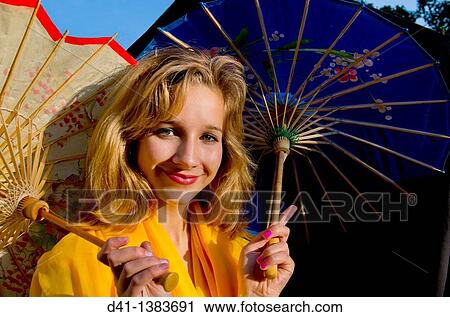 Girl beautiful yellow parasol View Large Photo Image Stock Image - Girl beautiful yellow parasol. Fotosearch