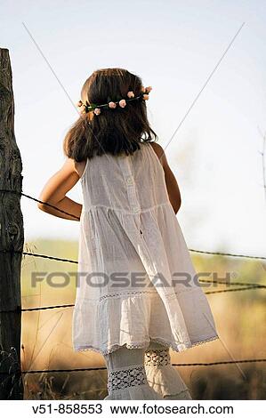 girl, countryside, back view, looking View Large Photo Image Stock Image - girl, countryside, back view, looking. Fotosearch