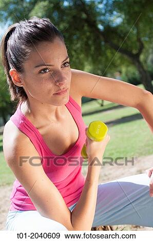 girl doing sports in a park. View Large Photo Image Stock Photo - girl doing sports in a park.. Fotosearch