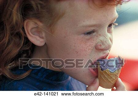 Girl eating an ice-cream View Large Photo Image Stock Image - Girl eating an ice-cream. Fotosearch