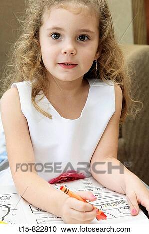 Stock Image - girl having fun drawing. Fotosearch