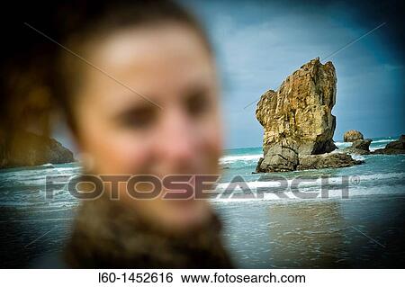 Girl in Aguilar's beach, Asturias, Spain View Large Photo Image Stock Photograph - Girl in Aguilar's beach, Asturias, Spain. Fotosearch