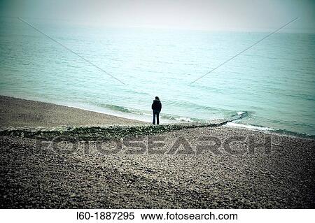 Girl in Etretat, Normandy, France View Large Photo Image Stock Photography - Girl in Etretat, Normandy, France. Fotosearch