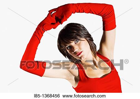 Girl in red View Large Photo Image Stock Photograph - Girl in red. Fotosearch