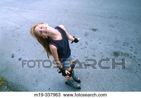 Girl on in-line skates View Large Photo Image Stock Image - Girl on in-line skates. Fotosearch