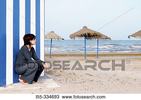 Girl on the beach View Large Photo Image Stock Image - Girl on the beach. Fotosearch