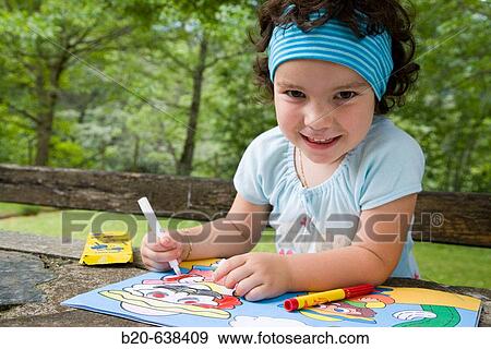 Stock Photo - Girl painting. Fotosearch