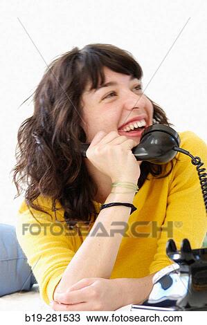 Girl phoning View Large Photo Image Stock Image - Girl phoning. Fotosearch