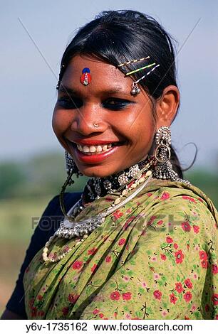 Girl Smiling. She belongs to the Garasia tribe. Rajasthan, India. View Large Photo Image Stock Image - Girl Smiling. She belongs to the Garasia tribe. Rajasthan, India.. Fotosearch