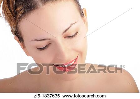 Stock Photography - Girl with beautiful skin, smiling. Fotosearch