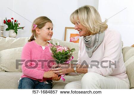 Stock Photo - Girl with grandmother. Fotosearch