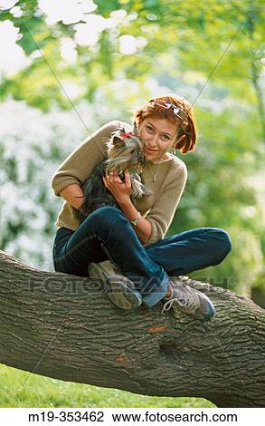 girl with her dog View Large Photo Image Stock Image - girl with her dog. Fotosearch