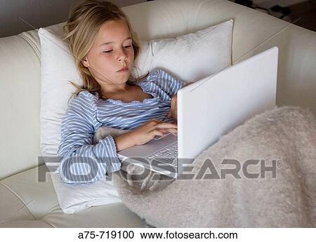 Girl with laptop computer View Large Photo Image Stock Image - Girl with laptop computer. Fotosearch