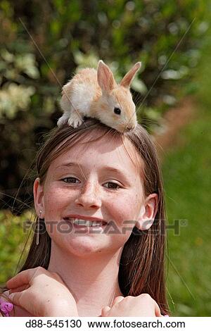Girl with rabbit View Large Photo Image Stock Image - Girl with rabbit. Fotosearch