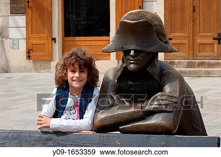 Girl with Statue of Napoleon, Hlavne Square, Bratislava, Slovakia View Large Photo Image Stock Photo - Girl with Statue of Napoleon, Hlavne Square, Bratislava, Slovakia. Fotosearch