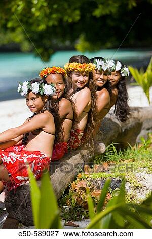Girls (age 9) in Poynesian. Dance Outfits, Palau, Micronesia, Rock Islands, World Heritage Site, Western Pacific View Large Photo Image Stock Photo - Girls (age 9) in Poynesian. Dance Outfits, Palau, Micronesia, Rock Islands, World Heritage Site, Western Pacific. Fotosearch