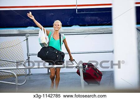 Girls bid bon voyage as they leave the enchanted isle of Santa Catalina, California, USA View Large Photo Image Stock Photography - Girls bid bon voyage as they leave the enchanted isle of Santa Catalina, California, USA. Fotosearch
