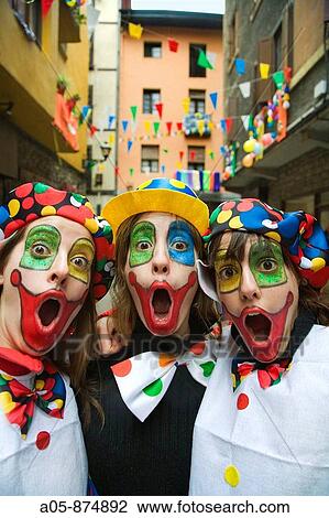 Girls dressed as clowns, carnival, Tolosa. Guipuzcoa, Basque Country, Spain View Large Photo Image Stock Image - Girls dressed as clowns, carnival, Tolosa. Guipuzcoa, Basque Country, Spain. Fotosearch