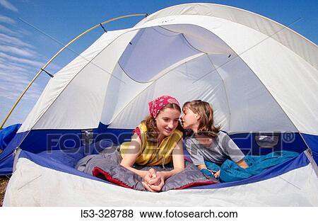 Girls in tent View Large Photo Image Stock Photo - Girls in tent. Fotosearch