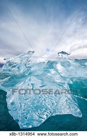 Picture - Glacial iceberg detail from ice calved off the LeConte Glacier near Petersberg, Southeast Alaska, USA, Pacific Ocean. Fotosearch