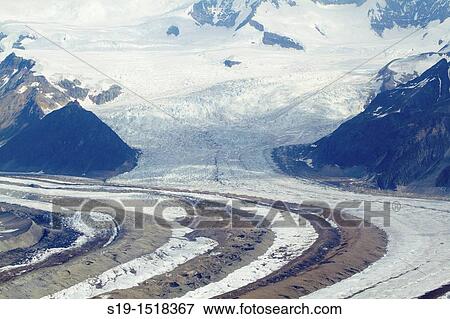 Glacier Patterns from the Air. View Large Photo Image Stock Photo - Glacier Patterns from the Air.. Fotosearch