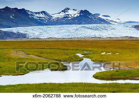 Stock Photo - Glacier. Vatnajokull National Park. Iceland, Europe.. Fotosearch