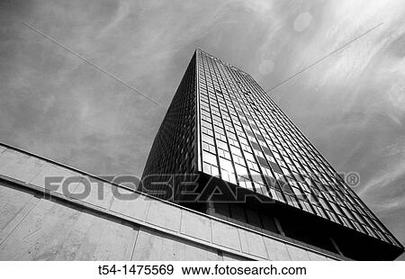 Stock Photo - Glass high-rise facade, Riga. Fotosearch