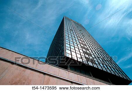 Stock Photography - Glass office tower in Riga. Fotosearch