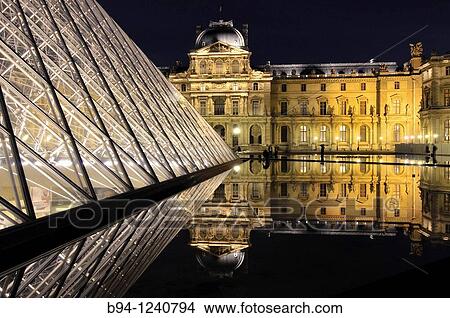 Glass pyramide, by Ieo Ming Pei, at Napol? on court. Palais du Louvre. Mus? e du Louvre. Paris. France. View Large Photo Image Picture - Glass pyramide, by Ieo Ming Pei, at Napol? on court. Palais du Louvre. Mus? e du Louvre. Paris. France.. Fotosearch