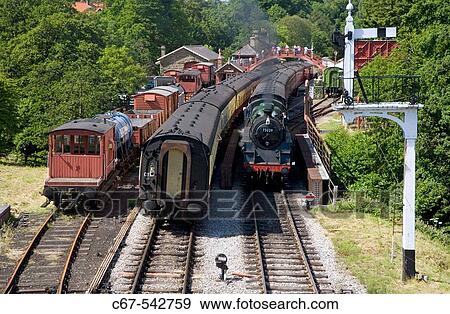 Goathland Station North East Yorkshire Steam Railway UK July View Large Photo Image Stock Photo - Goathland Station North East Yorkshire Steam Railway UK July. Fotosearch