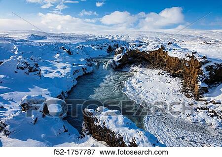 Stock Photo - Godafoss, Myvatn, North Iceland, Iceland, Europe.. Fotosearch
