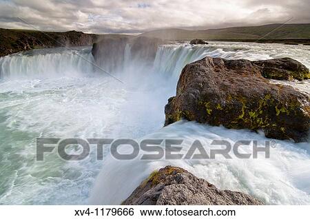 Godafoss or waterfall of the Gods, is on the river Skjalfandafjot North Iceland View Large Photo Image Stock Photograph - Godafoss or waterfall of the Gods, is on the river Skjalfandafjot North Iceland. Fotosearch