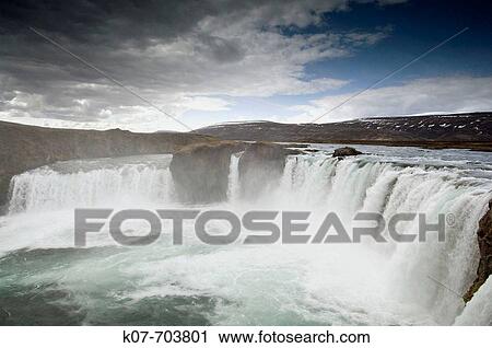 Stock Image - Godafoss waterfalls, Iceland.. Fotosearch