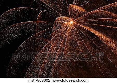 Gold and red fireworks in the night sky View Large Photo Image Stock Image - Gold and red fireworks in the night sky. Fotosearch