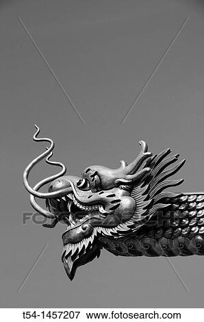 Golden dragon head at a temple in Kanchanaburi View Large Photo Image Stock Photo - Golden dragon head at a temple in Kanchanaburi. Fotosearch