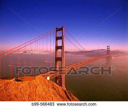 Golden Gate bridge, San Francisco skyline, California, USA. View Large Photo Image Stock Image - Golden Gate bridge, San Francisco skyline, California, USA.. Fotosearch