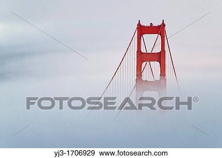Golden Gate Bridge-south tower coverd in fog, California, USA View Large Photo Image Stock Photo - Golden Gate Bridge-south tower coverd in fog, California, USA. Fotosearch