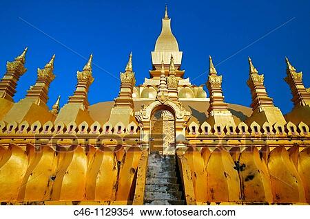 Golden stupa. Pha That Luang. Vientiane. Laos. View Large Photo Image Picture - Golden stupa. Pha That Luang. Vientiane. Laos.. Fotosearch
