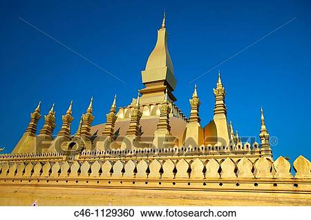 Golden stupa. Pha That Luang. Vientiane. Laos. View Large Photo Image Stock Image - Golden stupa. Pha That Luang. Vientiane. Laos.. Fotosearch