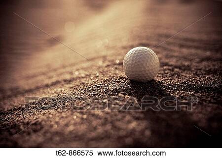 Golf ball in the sand Foreground View Large Photo Image Stock Photography - Golf ball in the sand Foreground. Fotosearch