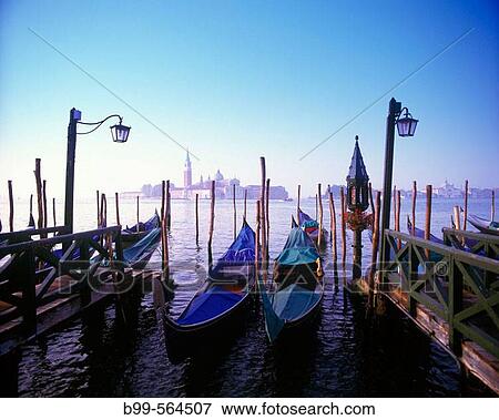 Gondolas & Isola di San Giorgio Maggiore, Venice, Italy. View Large Photo Image Stock Photo - Gondolas & Isola di San Giorgio Maggiore, Venice, Italy.. Fotosearch