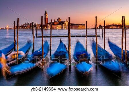 Gondolas Moored Near St Marks Square, Venice, Italy. View Large Photo Image Picture - Gondolas Moored Near St Marks Square, Venice, Italy.. Fotosearch