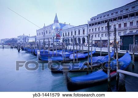 Gondolas, near St Mark's Square, Venice, Italy View Large Photo Image Stock Photo - Gondolas, near St Mark's Square, Venice, Italy. Fotosearch